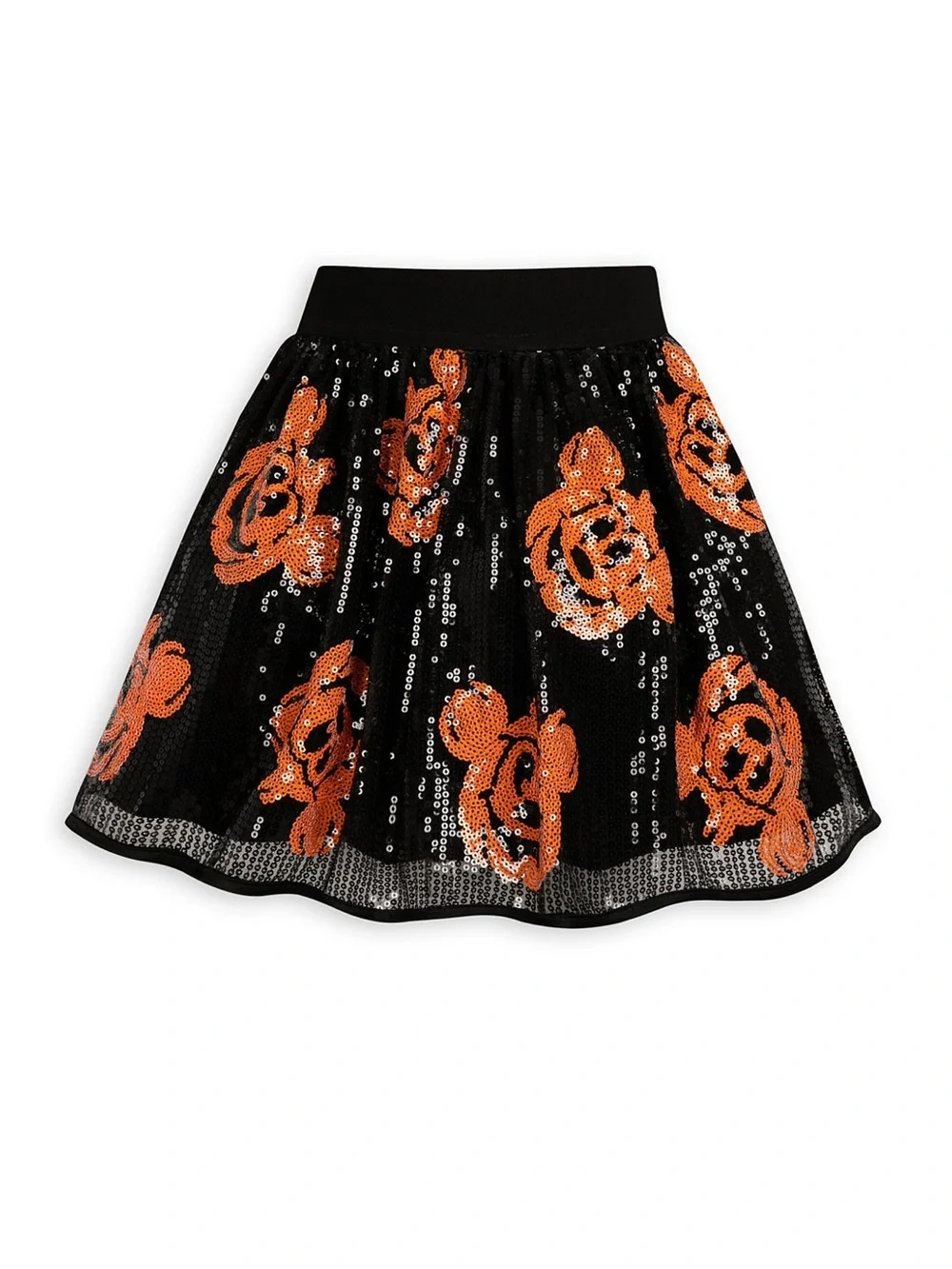 Disney black and orange sequin pumpkin skirt